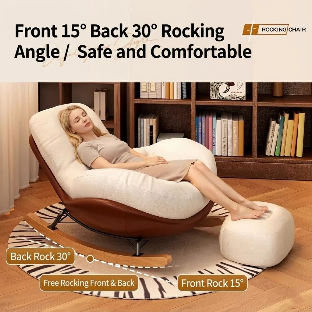 Italian Wood Soft Comfy Rocking Chair - Image 3
