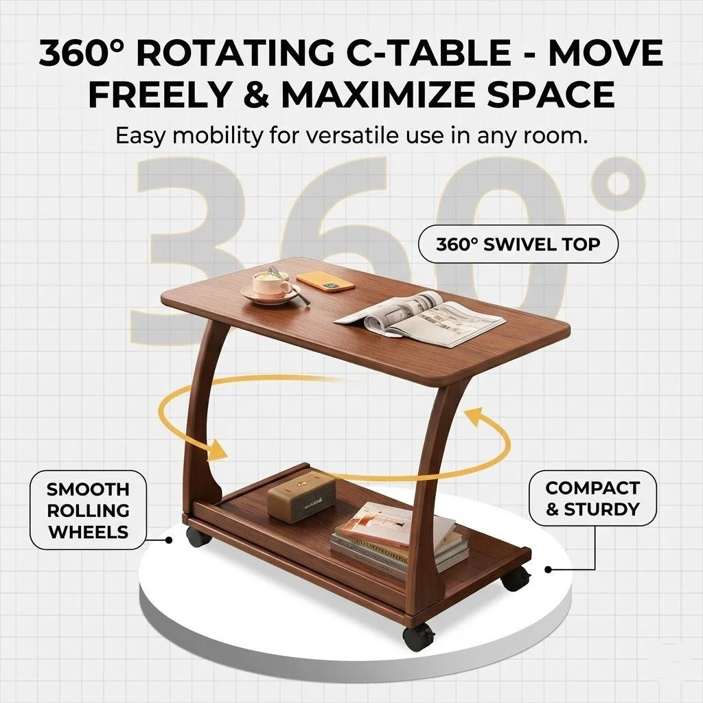 Italian Style Rolling Lift-Top Coffee Table - Image 3