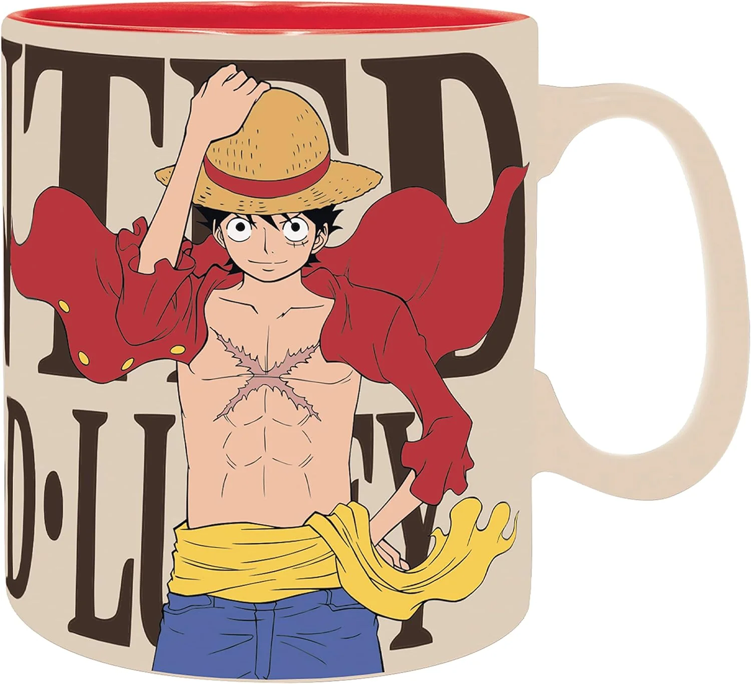 One Piece Luffy Ceramic Coffee Tea Mug 16 Oz. & Absorbent Coaster Gift Set - Image 2