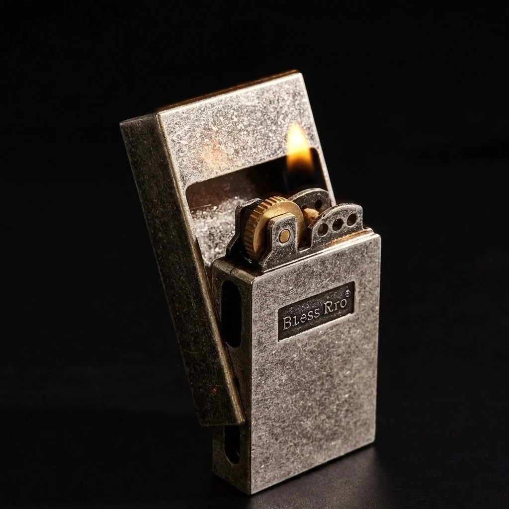 Iron Flick Retro Wheel Oil Lighter - Image 2