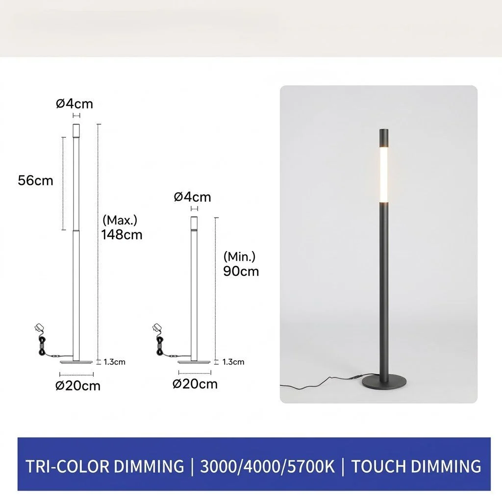 Lumi Minimal LED Slide-Open Floor Lamp - Image 3