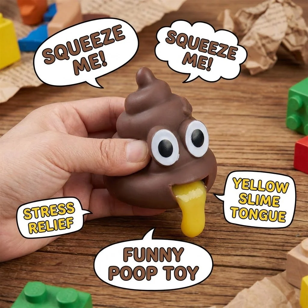 Squeeze & Release Poop Shape Stress Reliever Toy - Image 2