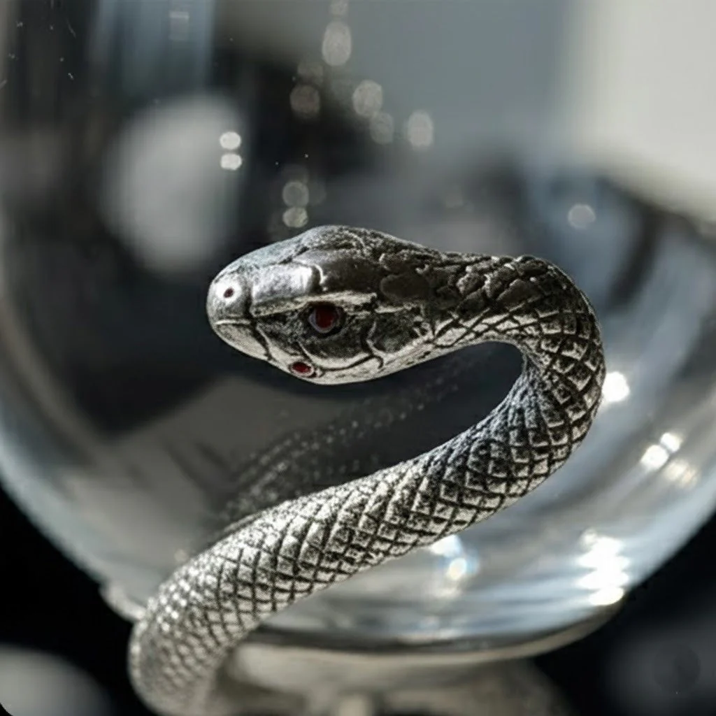 Black Snake Sculpted Wine Glass - Image 2