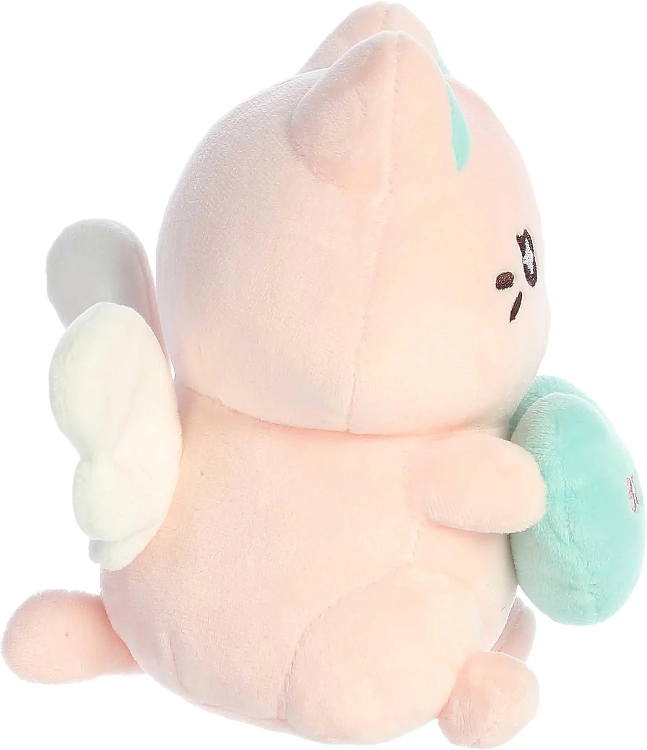 Aurora Enchanting Tasty Peach Pink Candy Heart Sitting Meowchi Plush 7in - Image 3