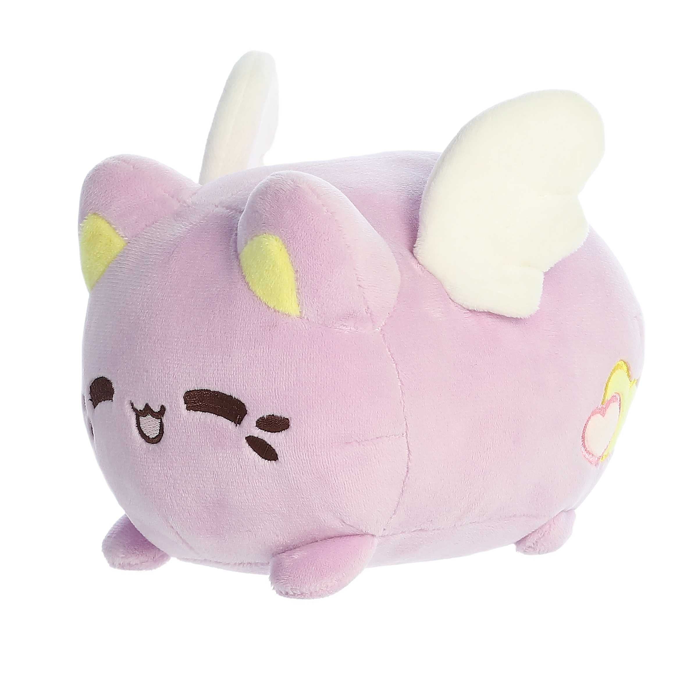 Aurora Enchanting Tasty Peach Lavender Candy Heart Meowchi Plush 7in - Image 3