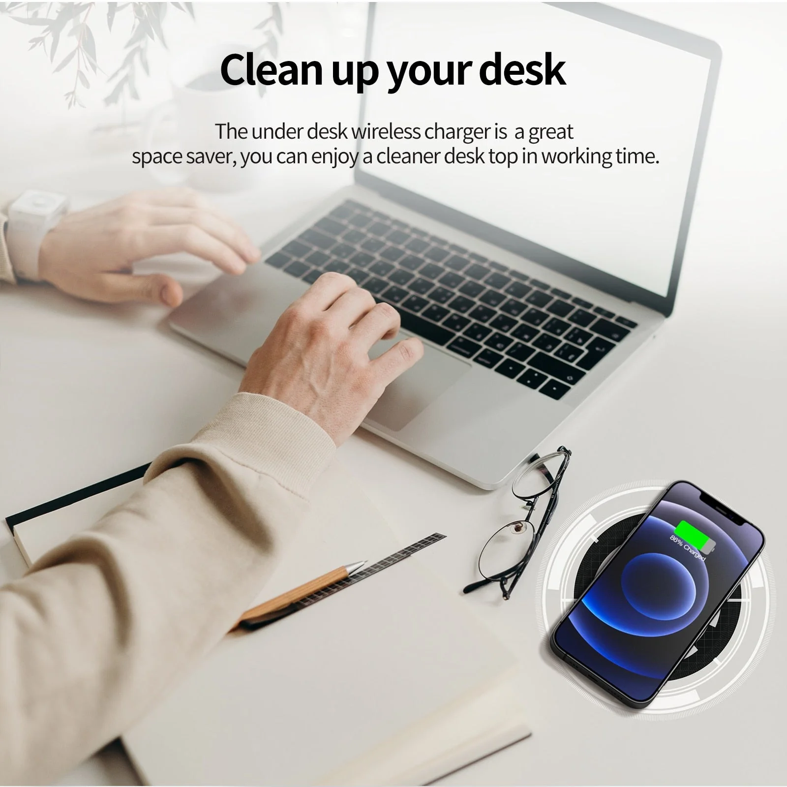 Invisible Under the Desk Wireless Charger - Image 2