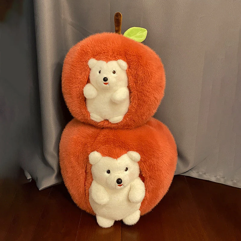 Adorable Puffy Hedgehog Apple Plushie - Image 3