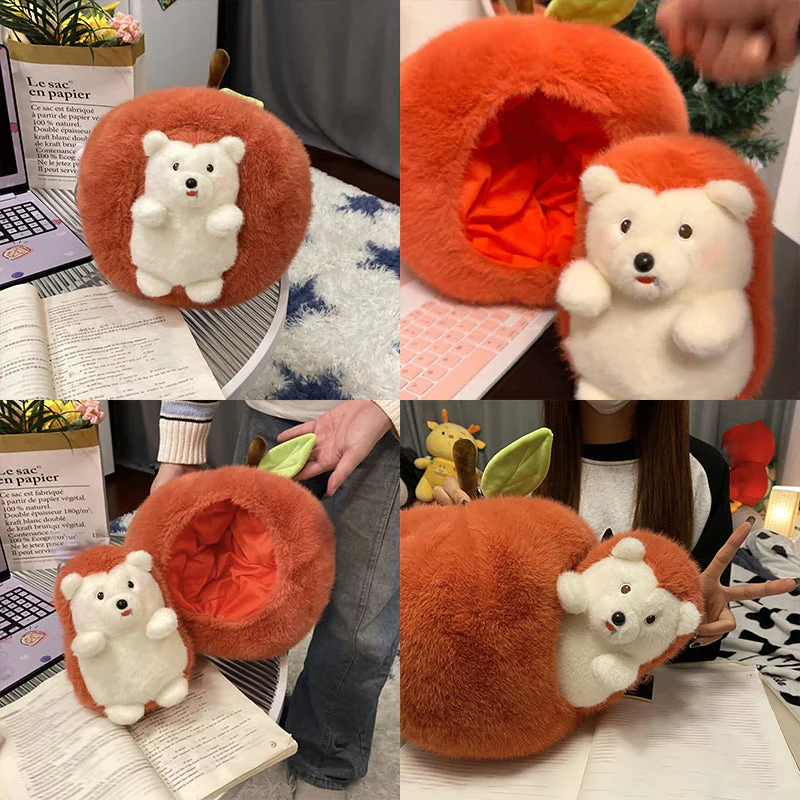 Adorable Puffy Hedgehog Apple Plushie - Image 2