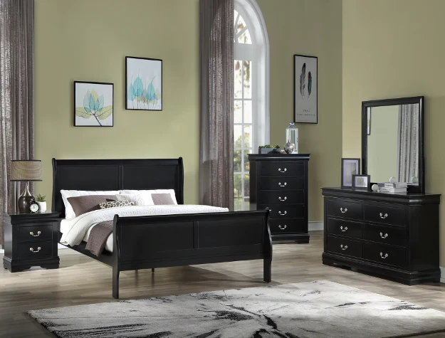 Louis Philip Black Bedroom Group - Image 1