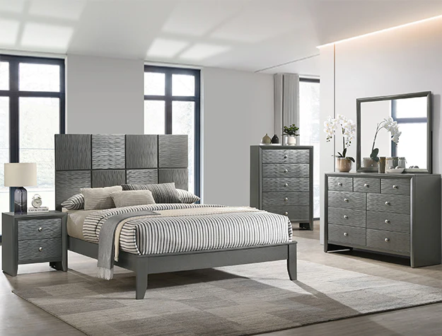 Denker Gunmetal Bedroom Group - Image 1