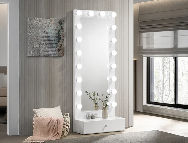 Luxo Tall Lighted Vanity W/Drawer - Image 1