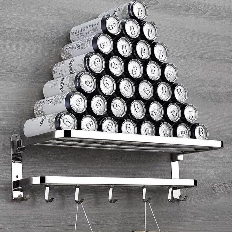 Compact Movable Stainless Foldable Bathroom Rack - Image 3