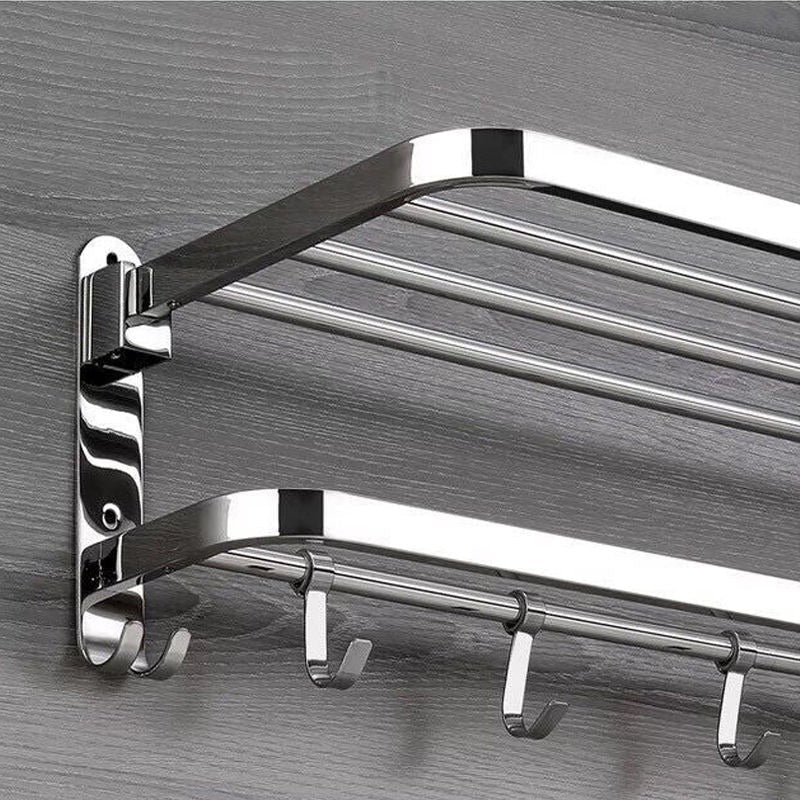 Compact Movable Stainless Foldable Bathroom Rack - Image 2