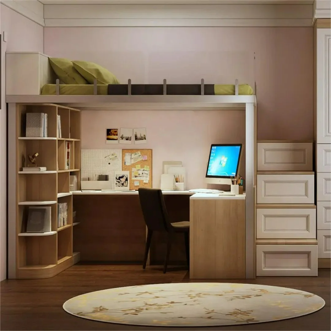 Modern Study Desk Space-Saving Bunk Bed - Image 2