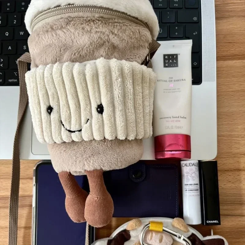 Cute Happy Coffee Mug Holder Plush Bag - Image 2