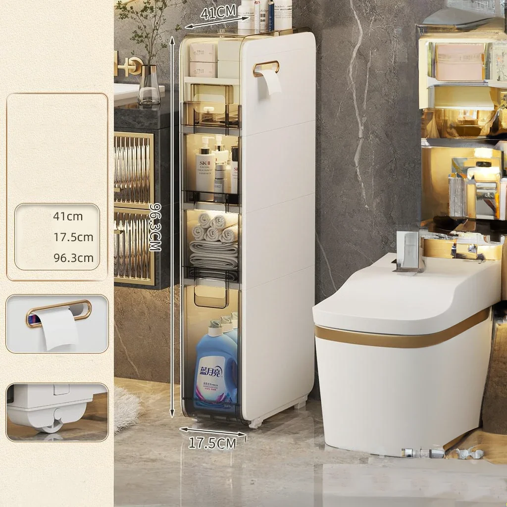Multilayer Ultra Narrow Bathroom Storage Cabinet - Image 3