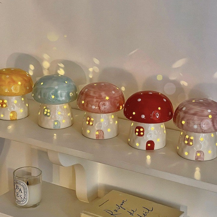 Dreamy Mushroom Shape Ceramic Bedside Lamp - Image 2