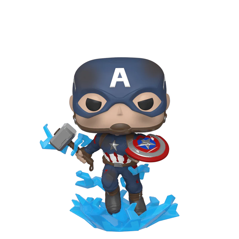 Funko Pop! Marvel: Avengers: Endgame - Captain America with Broken Shield and Mjolnir #573 - Image 1