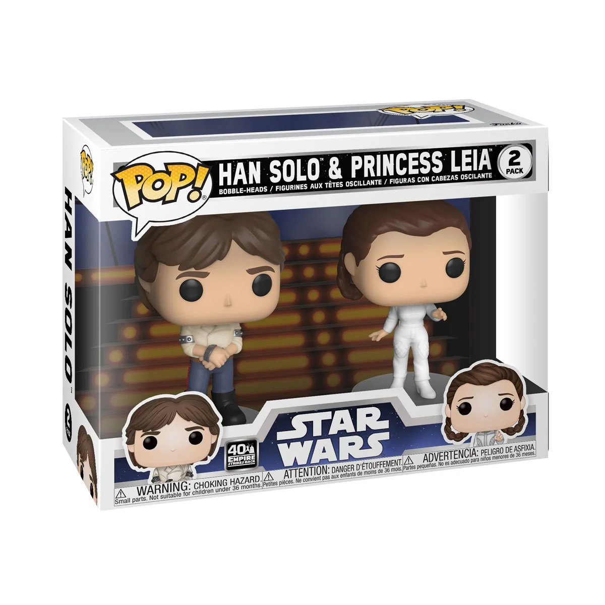 Funko Pop! The Star Wars: Empire Strikes – Han Solo & Leia 2-Pack