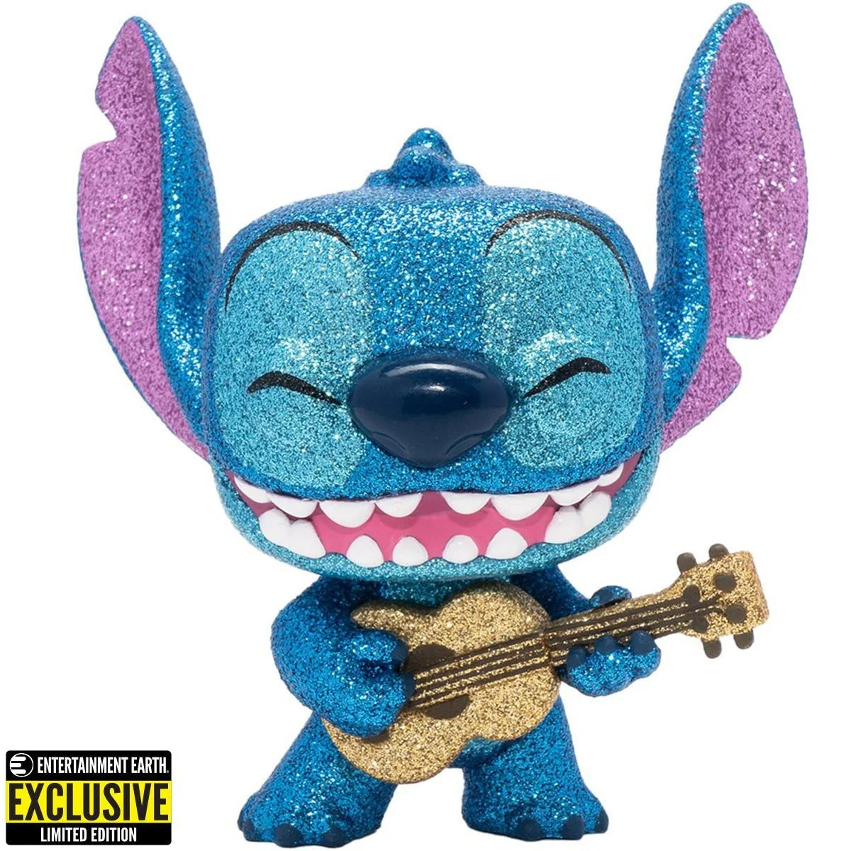Funko Pop! Disney: Lilo & Stitch - Stitch with Ukulele Diamond Glitter #1044 Entertainment Earth Exclusive - Image 1