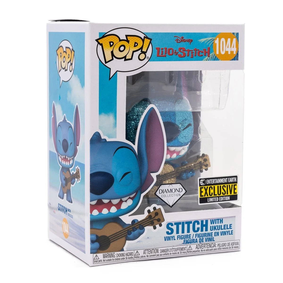Funko Pop! Disney: Lilo & Stitch - Stitch with Ukulele Diamond Glitter #1044 Entertainment Earth Exclusive - Image 2