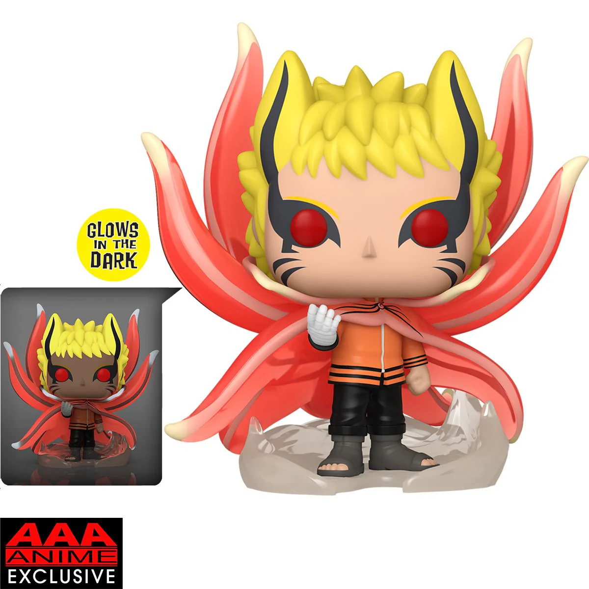 Funko Super Pop! Animation: Boruto: Naruto Next Generations - Naruto Baryon Mode 6-Inch Glow-in-the-Dark AAA Anime Exclusive - Image 3