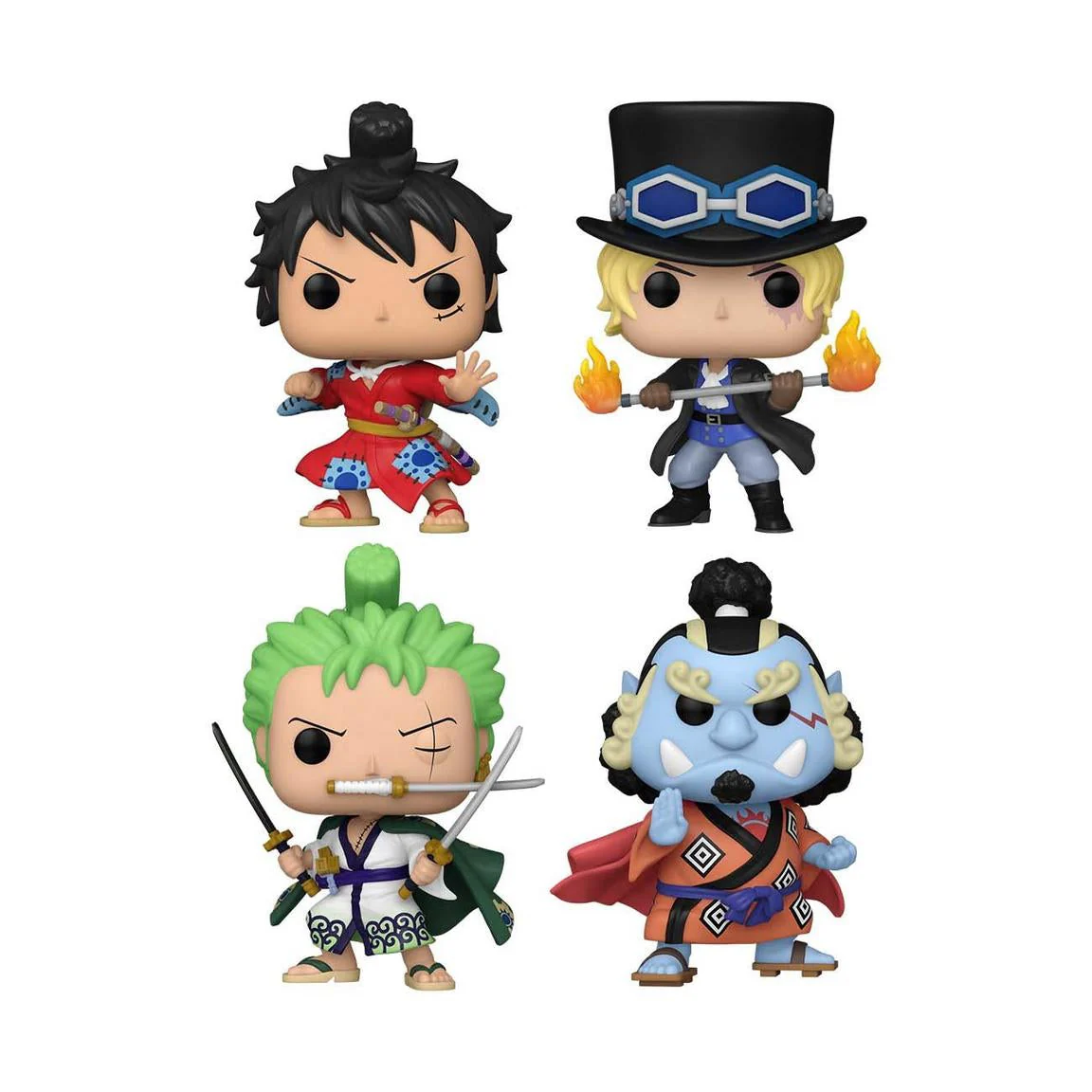 Funko Pop! Animation: One Piece – Luffytaro Sabo Roronoa Zoro Jinbe Set 4-Pack GameStop Exclusive