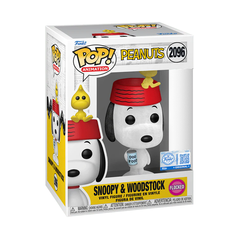 Funko Pop! Animation: Peanuts - Snoopy & Woodstock #2096 Flocked Entertainment Earth Exclusive - Image 2