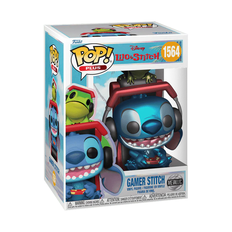 Funko Pop! Plus Disney: Lilo & Stitch - Gamer Stitch Metallic #1564 - Image 2