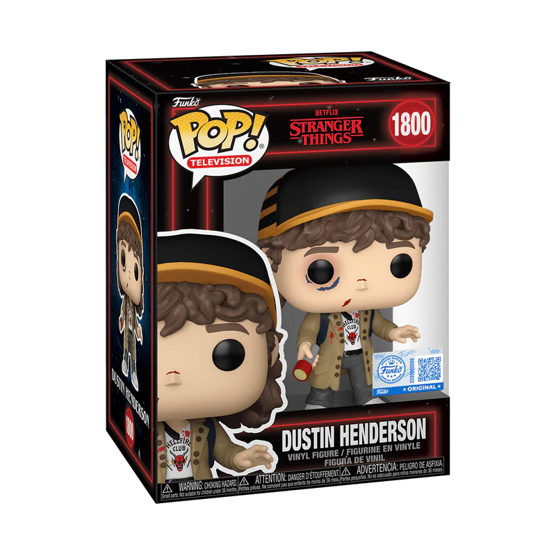 Funko Pop! Television: Stranger Things - Dustin Henderson Battle Damaged #1800 Exclusive - Image 2