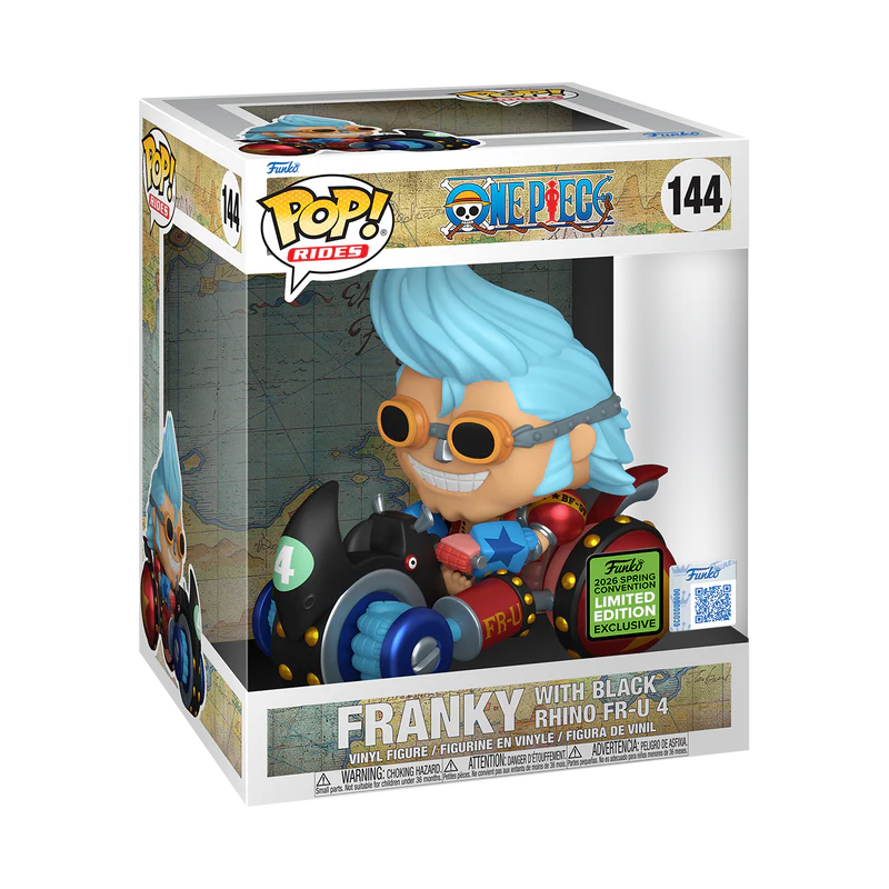 Funko Pop! Rides Deluxe: One Piece - Franky with Black Rhino FR-U 4 #144 Convention Exclusive - Image 2