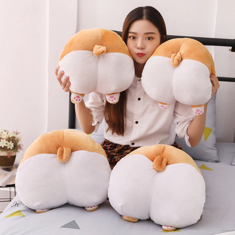 Fluffy Dog Butt Plush Pillow - Image 1