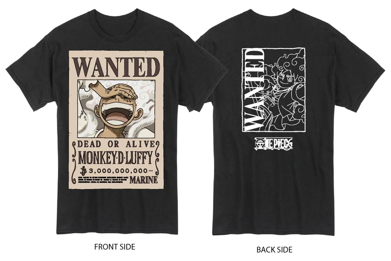 One Piece - Gear 5 Monkey D. Luffy - Wanted Mens T-Shirt - Image 2