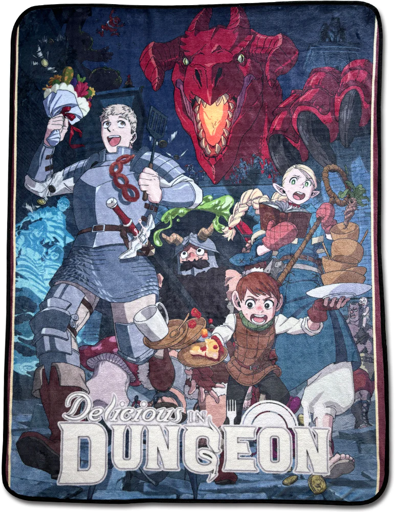 Great Eastern Entertainment – Delicious In Dungeon – Group – Key Visual Art Throw Blanket