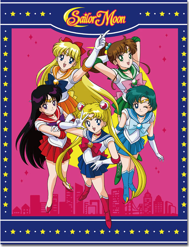Sailor Moon - Sailors Group City Sublimation Throw Blanket 46in By 60in - Image 1