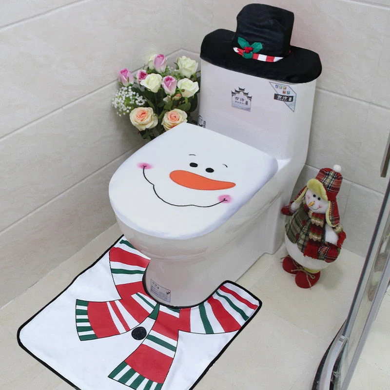 3pcs Fancy Santa Claus Toilet Seat Covers - Image 3