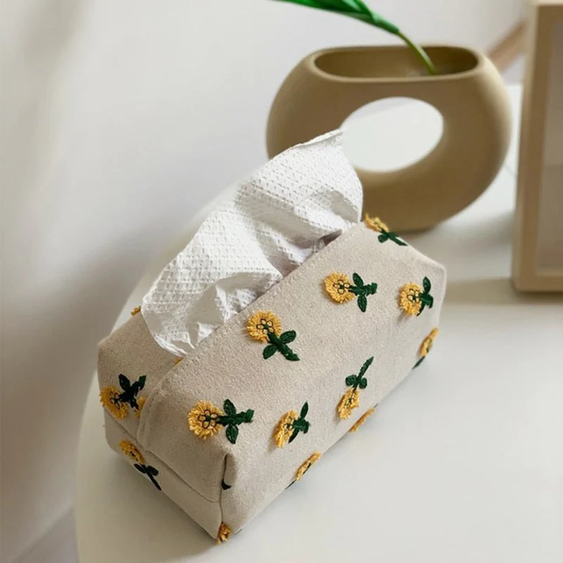 Japanese Style Environment Friendly Flower Tissue Box - Image 3