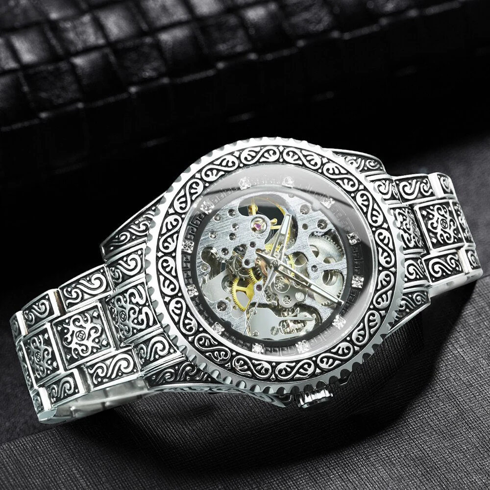 Retro Lux Hand-Engraved Automatic Mechanic Watch - Image 3