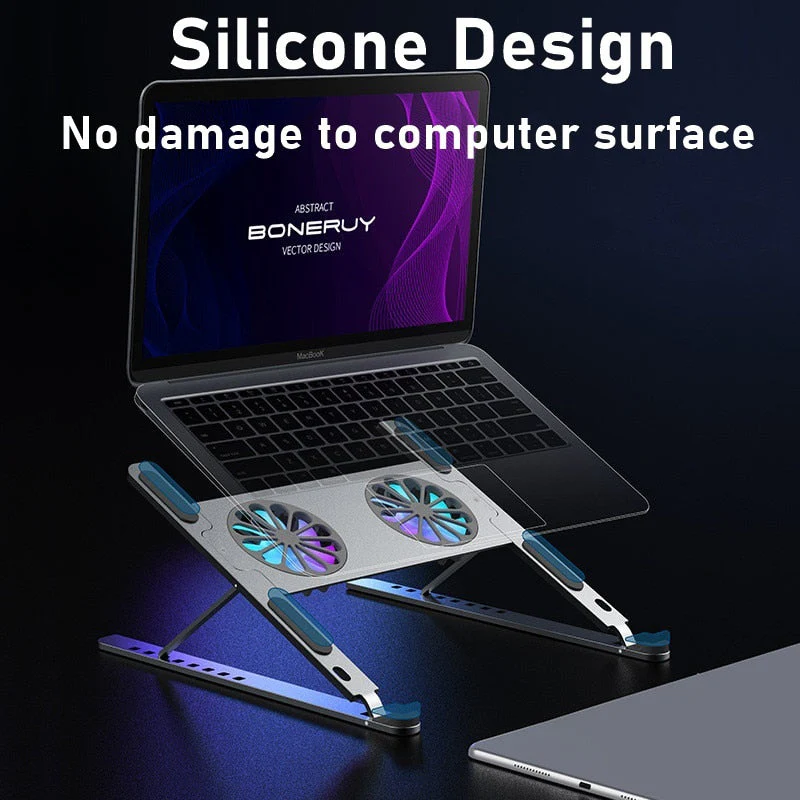 Foldable Aluminum Laptop Cooling Holder - Image 2