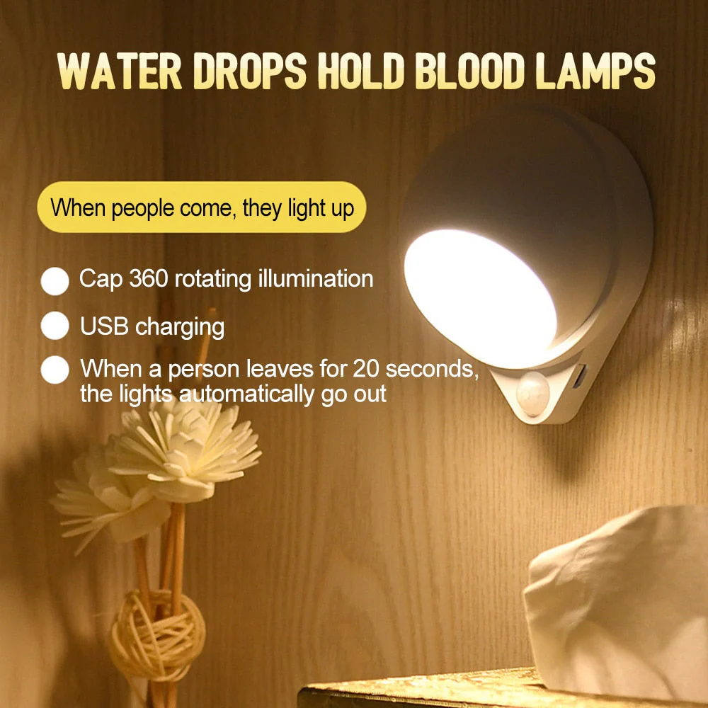 360 Rotating Water Drop Magnetic Night Lamp - Image 3