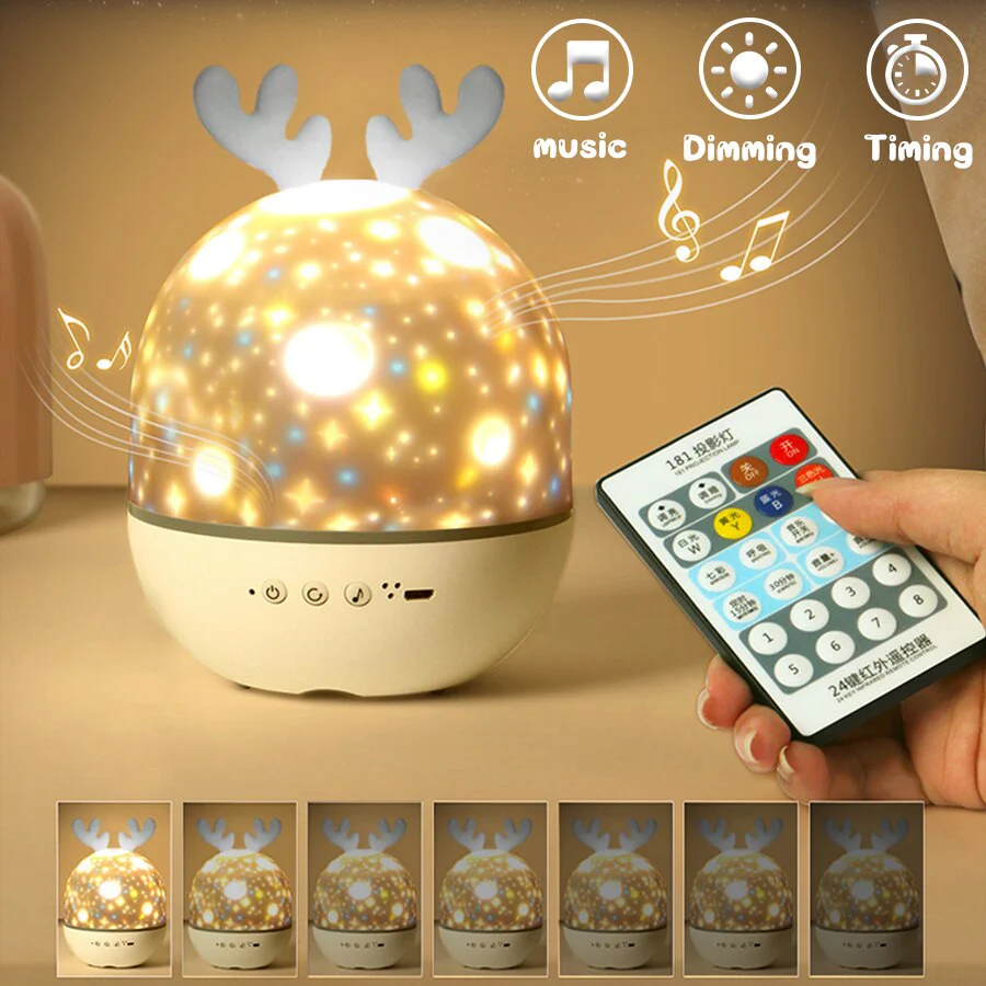 Rotating Deer Music Star Projector Night Lamp - Image 2