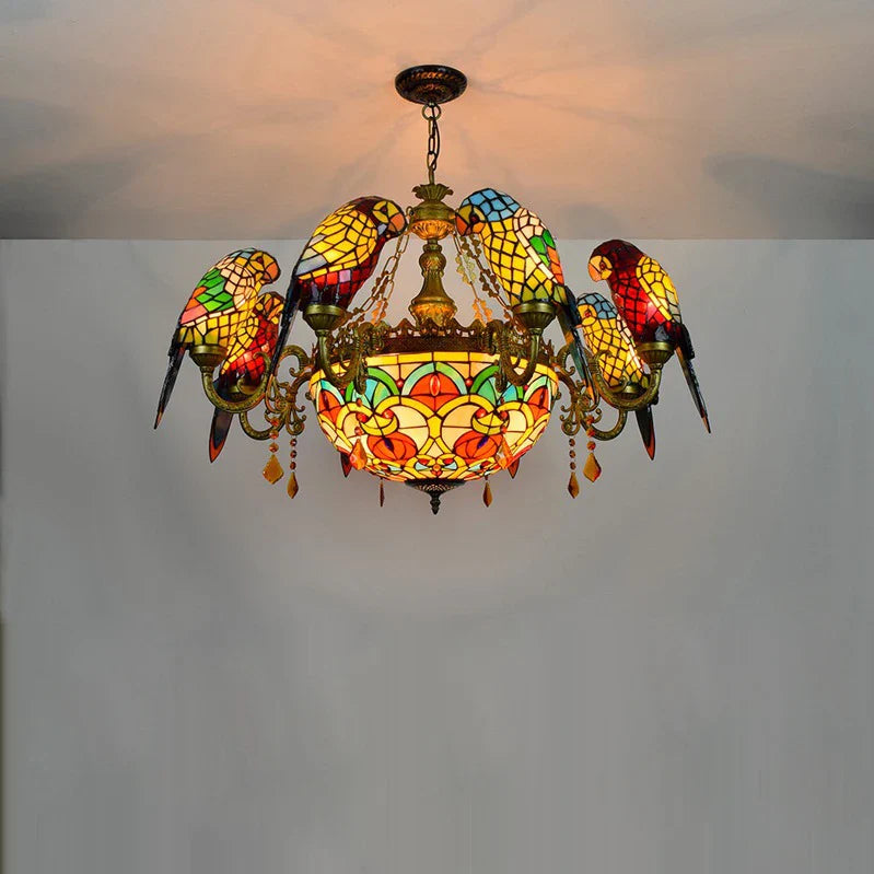 Antique Style Parrot Chandelier Lamp - Image 3