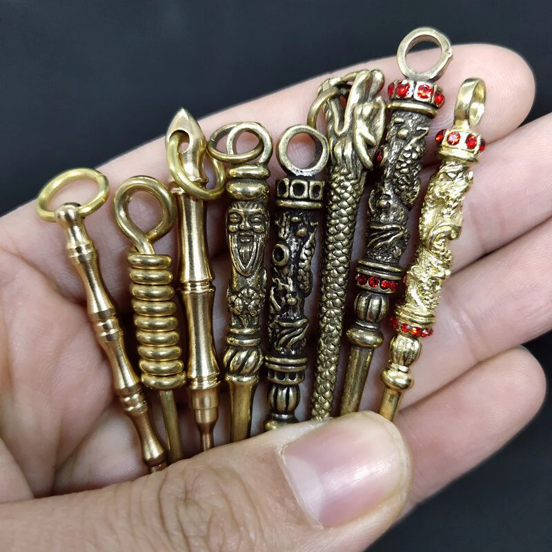 Retro Radiance Brass Mini Tool Vintage Keychain - Image 2
