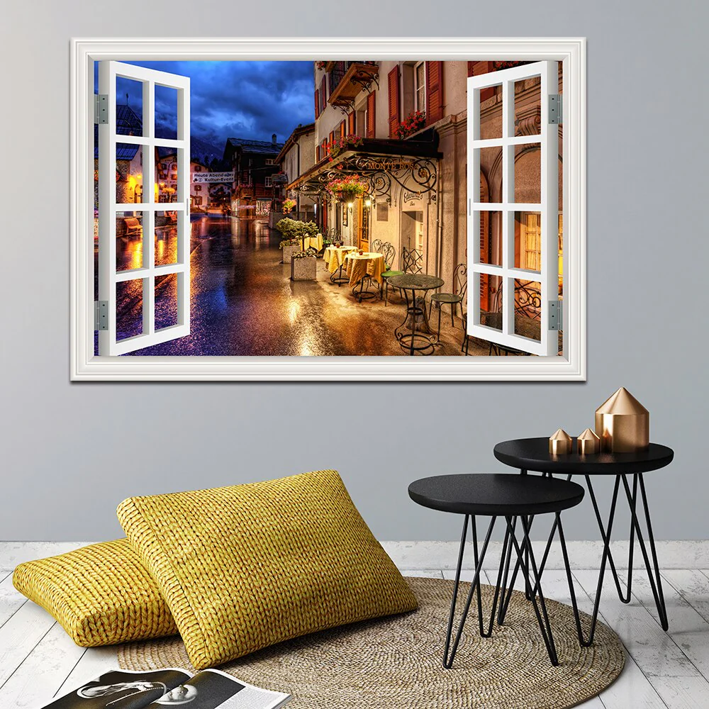 3D Street Scene Self-Adhesive European Wallpaper - Image 2