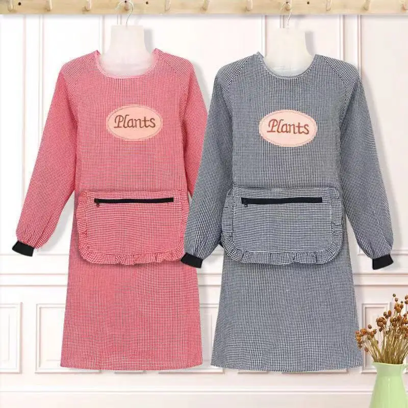 Cute Long Sleeve Waterproof Kitchen Apron - Image 3