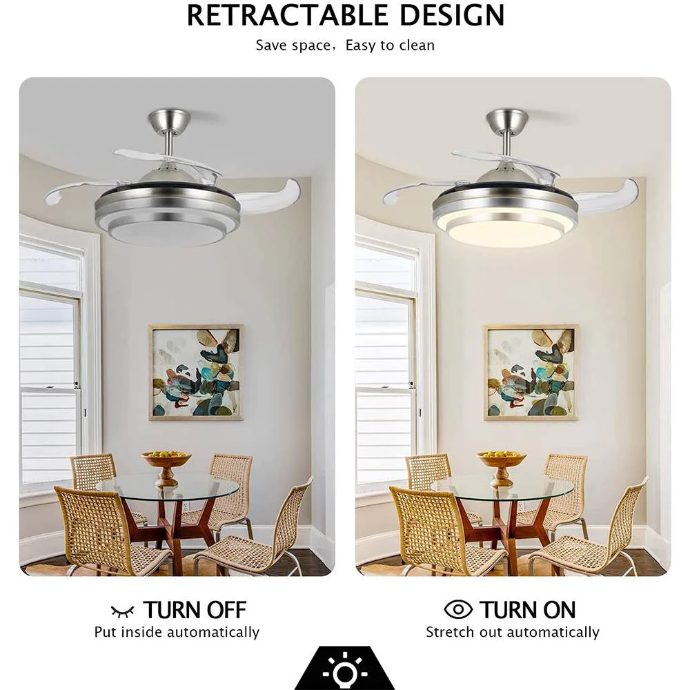 Modern Remote Controlled LED Ceiling Fan Lamp - Image 3