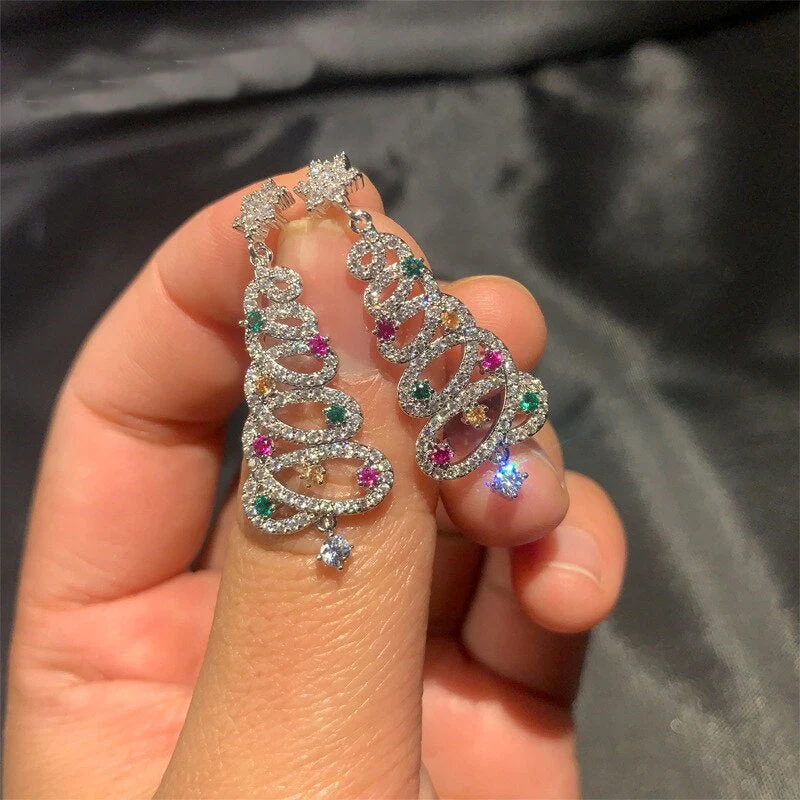 Mini Elegant Christmas Tree Earrings - Image 3