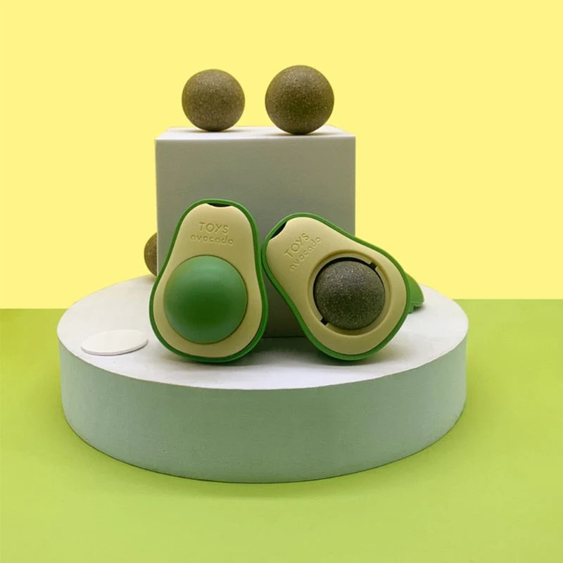 Wall-Mounted  Cat Avocado Toy Ball - Image 1