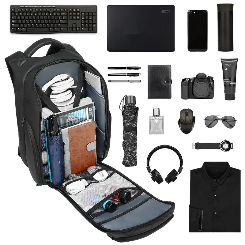 Business Travel RFID Blocking Pocket Multi-Layer Backpack - Image 3