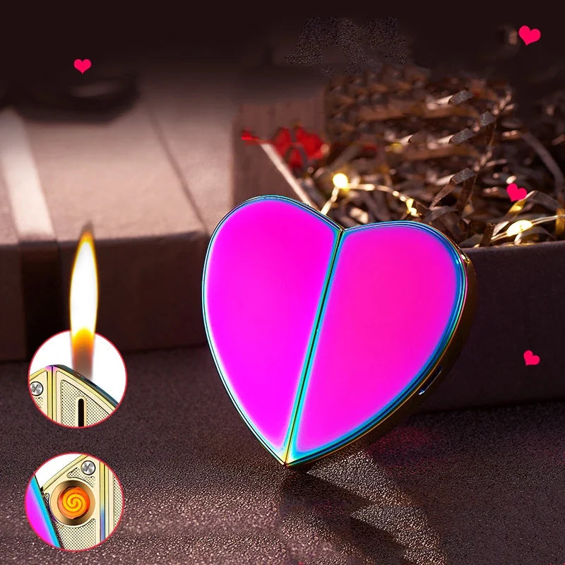 Heart-Shaped Love Spark Butane Flame Lighter - Image 1